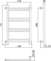 Стилье Версия-Б1 Полотенцесушитель водяной для ГВС 48x71,2h см, цвет: без покрытия 00611-6040