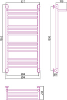 Сунержа Богема+ с 1 полкой Полотенцесушитель водяной 50x100h, цвет: без покрытия 00-0223-1050