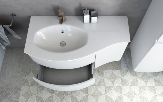 Мебельная раковина Cezares  104х52  L Bianco 50153