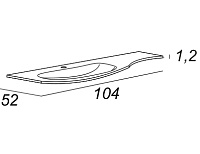 Мебельная раковина Cezares  104х52  L Bianco 50153
