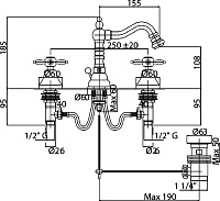 Смеситель Cezares Nostalgia  для биде NOSTALGIA-BBS2-01
