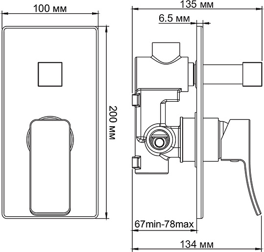 Wasserkraft Смеситель для ванны и душа, цвет: хром 10641