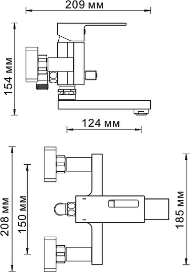 Смеситель Wasserkraft Alme  для ванны с душем 1501