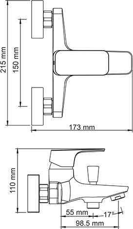 Смеситель Wasserkraft Salm  для ванны с душем 2701