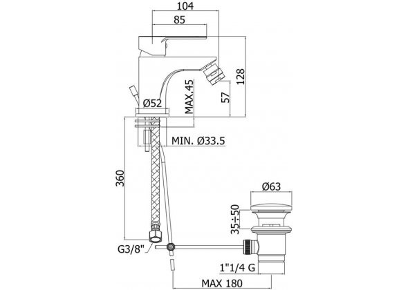 Paffoni Blu Смеситель для биде без донного клапана, цвет: хром BLU135CR