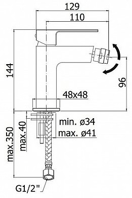 Paffoni Elle Смеситель для биде без донного клапана, цвет: черный матовый EL131NO