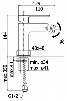 Paffoni Elle Смеситель для биде без донного клапана, цвет: черный матовый EL131NO