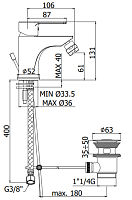Paffoni Red Смеситель для биде с автоматическим донным клапаном 1 1/4", цвет: хром RED135CR