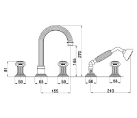 Смеситель Cezares Olimp BVD 03/24 O на борт ванны OLIMP-BVD-03/24-O