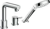 Hansgrohe Talis E Смеситель на борт ванны однорыч. на 3 отв., с руч. душем, внеш. часть, цвет: хром 72417000