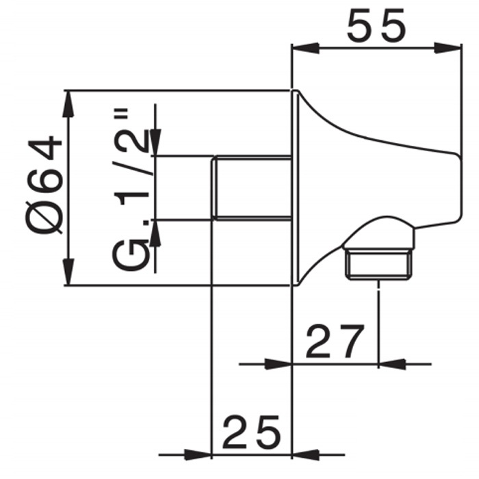 Cisal Vita Вывод для душа, цвет: Chrome VI01700021