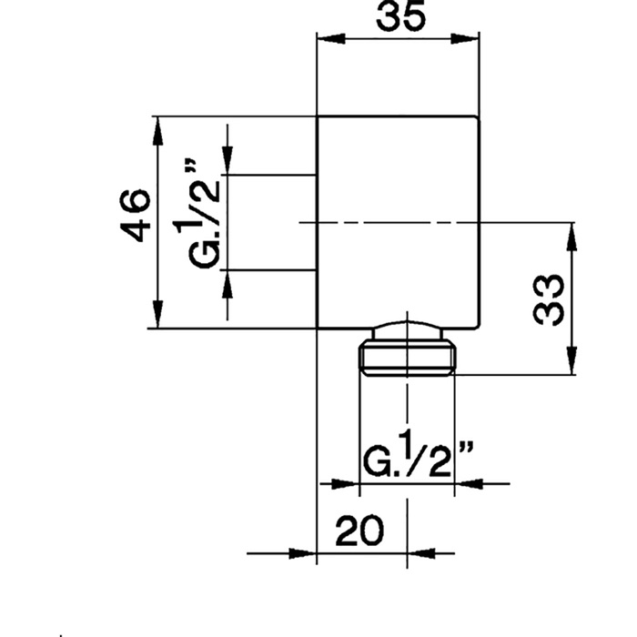Cisal Shower Вывод из стены для душевого шланга, цвет: Chrome DS01730021