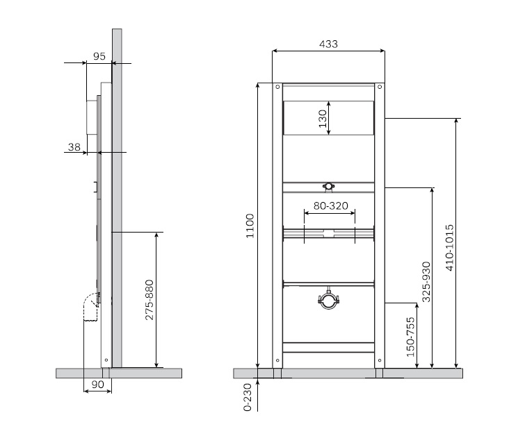 Am.Pm Монтажный стеллаж для писсуара, цвет: синий I022701