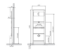 Am.Pm Монтажный стеллаж для писсуара, цвет: синий I022701
