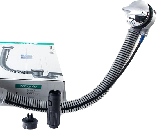 Hansgrohe Flexaplus Слив-перелив для ванны, для стандартных ванн, тросик 52 см цвет: хром 58143000