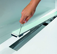 Tece Drainline Стеклянная панель для душевого канала прямая 80 см, цвет: зеленый глянцевый 600890