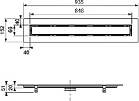 Tece Drainline Дренажный канал для укладки натурального камня 90 см, цвет: нерж. сталь глянцевая 650900