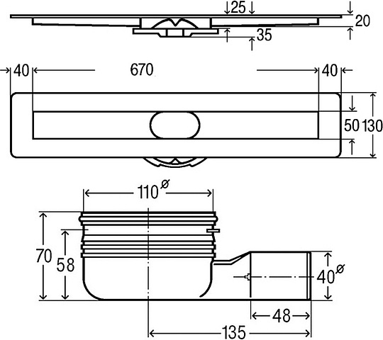 Душевой лоток Viega Advantix  с решеткой 753153