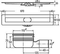 Душевой лоток Viega Advantix  с решеткой 753153