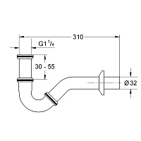 Kerasan Retro Сифон для биде "S" формы, цвет: Cromo 913390