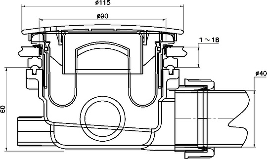 Сифон для поддона RGW Velplex QYD-01-br бронза 90 мм 18241101-08