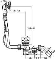 Viega Multiplex M9 Слив-перелив для ванны, видимые части в цвете хром 724566