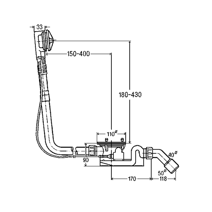 Bette Слив-перелив Bette Rotaplex R5, диаметр 90мм, цвет хром B608-901