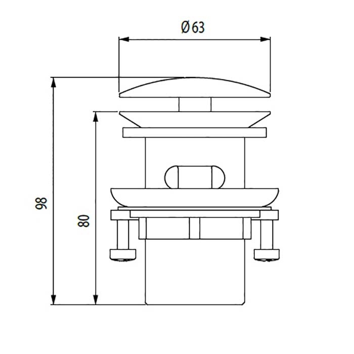 Bossini Inox Автоматический донный клапан, сатинированная сталь INZ008.075