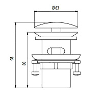 Bossini Inox Автоматический донный клапан, сатинированная сталь INZ008.075
