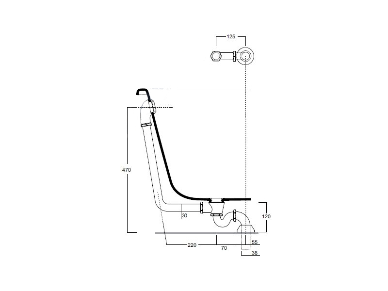 Simas Сифон для ванн 30100/30101, цвет бронза 120018br