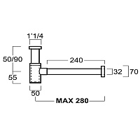 Simas Baden Baden Сифон для биде цилиндрической формы, латунный, цвет: хром глянцевый SIF 125 cr