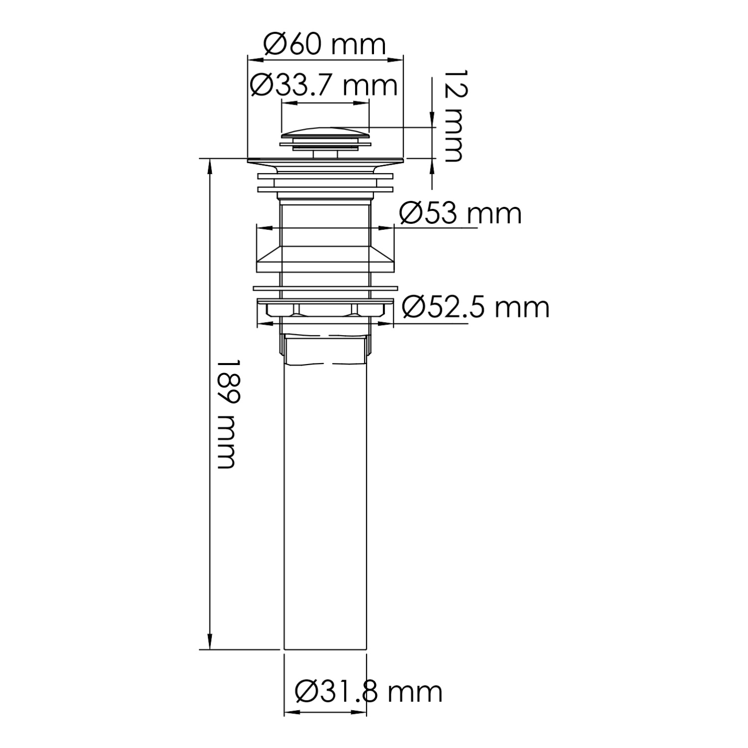 Wasserkraft Mindel Донный клапан без перелива A251