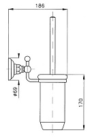 Nicolazzi Accessori Ершик для унитаза подвесной с керамической колбой, цвет: темная бронза 1490DB