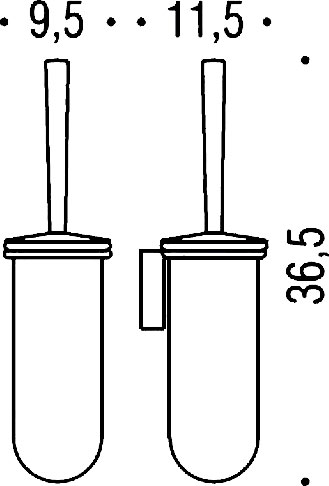 Colombo Design Luna Ершик для унитаза подвесной, со стеклянной колбой, цвет: chrome B0107.CR-VAN