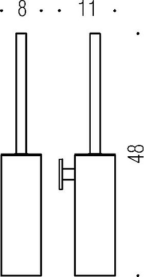 Colombo Design Look Ершик для унитаза подвесной, с латунной колбой, цвет: chrome B1607.CR