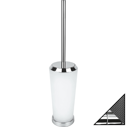 Colombo Design Road Ершик для унитаза напольный, со стеклянной колбой, цвет: chrome B8006.CRQ-VAN