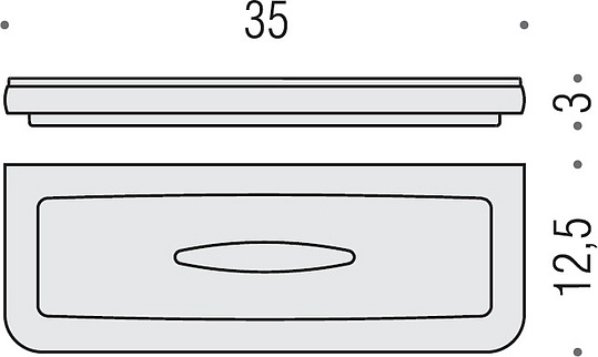 Colombo Design Lulu Полочка стеклянная 35x12,5 см, подвесная, стекло матовое, цвет: chrome B6203.CR-VAN