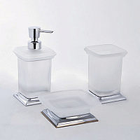 Colombo Design Portofino Мыльница настольная со стеклянной чашей, латунь, цвет: chrome B3242.CR-VAN