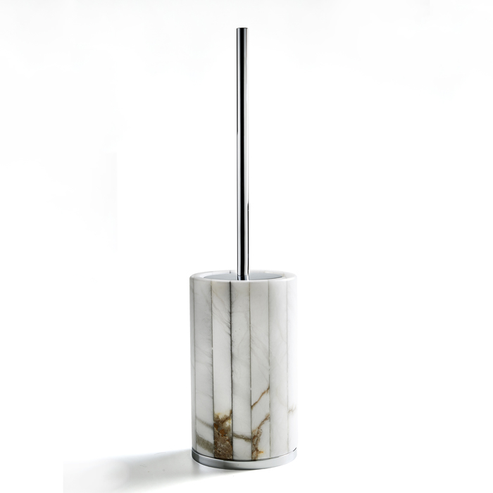 3SC Rigato Ершик для унитаза напольный с алебастровой колбой, цвет: хром AL17SL
