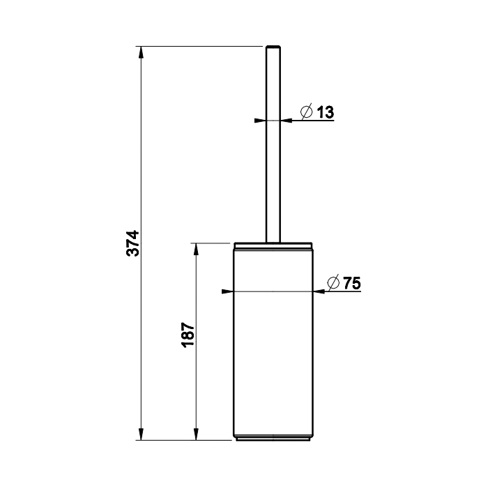 Gessi Ingranaggio Ершик настенный, цвет: хром/черный 63744#031