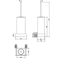 Gessi Rettangolo Ершик для унитаза подвесной, цвет черный/белый 20819#099