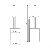 Bongio Ершик туалетный напольный, 41х11 см, цвет хром 15025CR00