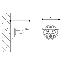 Bongio Impero Крючок, 7х7 см, цвет золото 24к. 06001OR00