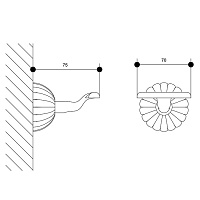 Bongio Radiant Крючок, 7х7,5 см, цвет золото 24к. 02001OR00