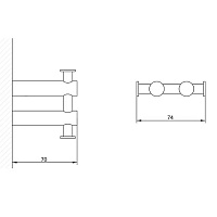 Bongio T Mix Крючок, 7х7,4 см, цвет золото 24к. 30003OR00