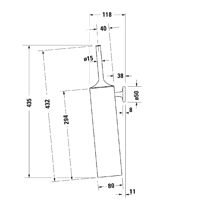 Duravit Starck T Туалетный ершик настенный, цвет хром 0099461000