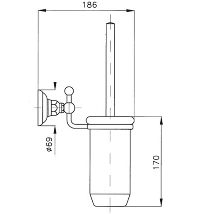 Nicolazzi Classica Ершик для унитаза подвесной, цвет: Gold Brass 1490GB