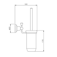Nicolazzi Onice Ершик для унитаза подвесной с керамической колбой, цвет: хром/белый 1490CR09O