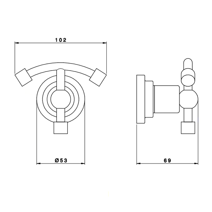Nicolazzi Monte Croce Крючок, цвет хром 1481CR27