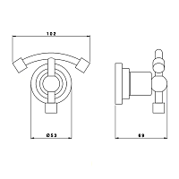 Nicolazzi Monte Croce Крючок, цвет хром 1481CR27